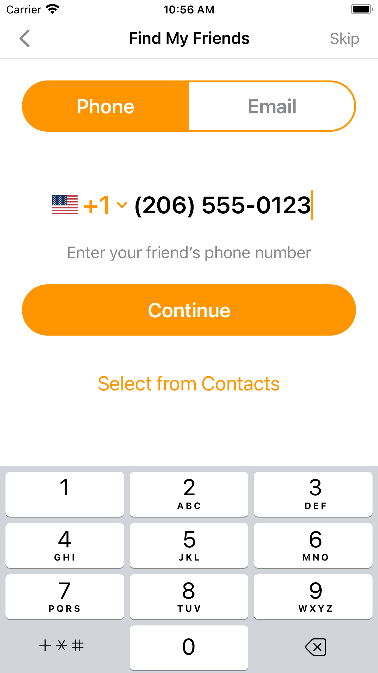 Locate your friends and family by phone number or email address